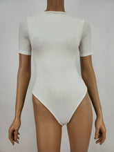 Load image into Gallery viewer, Short Sleeve Mock Neck Bodysuit (White)
