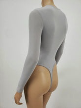 Load image into Gallery viewer, Long Sleeve Mock Neck Bodysuit (Gray)

