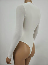 Load image into Gallery viewer, Long Sleeve Mock Neck Bodysuit (White)
