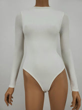 Load image into Gallery viewer, Long Sleeve Mock Neck Bodysuit (White)
