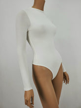 Load image into Gallery viewer, Long Sleeve Mock Neck Bodysuit (White)
