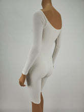 Load image into Gallery viewer, Long Sleeve Low Scoop Neck Romper (White)
