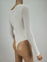 Load image into Gallery viewer, Long Sleeve V-Neck Bodysuit (White)
