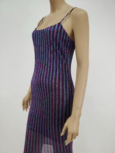 Load image into Gallery viewer, Spaghetti Strap Shiny Multi Color Dress (Blue/Red/White)
