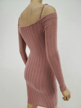 Load image into Gallery viewer, Long Sleeve Off Shoulder with Strap Dress (Mauve)
