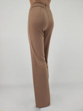 Load image into Gallery viewer, High Waist Front Pintuck Pants with Zipper (Tan)

