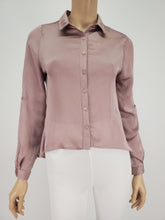 Load image into Gallery viewer, Cut Out Back Button Down Long Sleeve Hi-Lo Top (Mauve)
