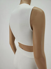 Load image into Gallery viewer, Sleeveless Mock Neck Crop Top (White)
