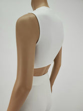 Load image into Gallery viewer, Sleeveless Mock Neck Crop Top (White)

