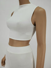 Load image into Gallery viewer, Sleeveless Mock Neck Crop Top (White)
