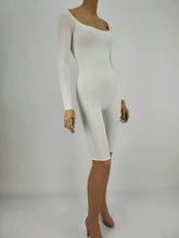 Load image into Gallery viewer, Long Sleeve Low Scoop Neck Romper (White)
