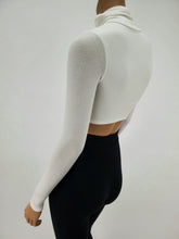 Load image into Gallery viewer, Turtleneck Long Sleeve Crop Top (White)
