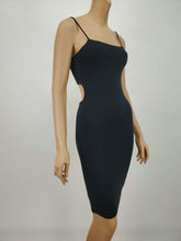 Load image into Gallery viewer, Back Cut Out Midi Dress with Adjustable Spaghetti Strap (Black)
