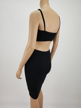 Load image into Gallery viewer, Back Cut Out Midi Dress with Adjustable Spaghetti Strap (Black)
