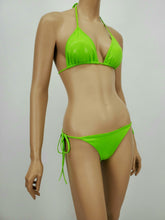 Load image into Gallery viewer, Triangle Tie Side 2 Piece Swimsuit (Green Apple)
