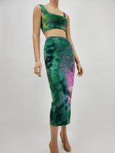 Load image into Gallery viewer, Tie-Dye Crop Tank and Midi Skirt Set (Green/Pink/Yellow)
