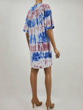 Load image into Gallery viewer, Oversized Tie-Dye T-Shirt Dress (Blue/Mauve)
