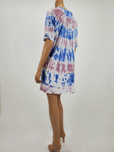 Load image into Gallery viewer, Oversized Tie-Dye T-Shirt Dress (Blue/Mauve)
