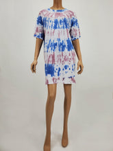 Load image into Gallery viewer, Oversized Tie-Dye T-Shirt Dress (Blue/Mauve)
