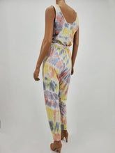Load image into Gallery viewer, Tie-Dye Jogger Jumpsuit (Mauve/Yellow/Gray)
