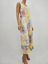 Load image into Gallery viewer, Wide Leg Tie-dye Jumpsuit (Yellow/Gray/Mauve)
