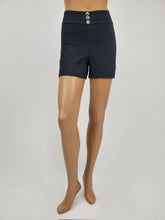 Load image into Gallery viewer, Faux Front  Button Shorts (Black)
