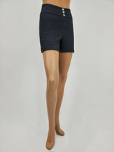 Load image into Gallery viewer, Faux Front  Button Shorts (Black)
