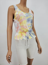Load image into Gallery viewer, Tie-dye Tank Top (Yellow/gray/Mauve)
