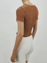 Load image into Gallery viewer, Merrow Ribbed Crop Top (Caramel)
