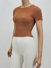 Load image into Gallery viewer, Merrow Ribbed Crop Top (Caramel)
