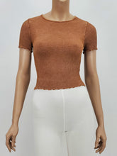 Load image into Gallery viewer, Merrow Ribbed Crop Top (Caramel)
