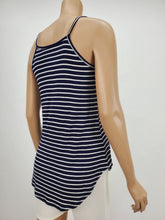 Load image into Gallery viewer, Stripe Tank Top with Gold Anchor (Navy/White)
