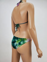Load image into Gallery viewer, Tie-Dye Halter Bikini Swimsuit (Green/Pink/Yellow)
