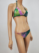 Load image into Gallery viewer, Tie-Dye Halter Bikini Swimsuit (Green/Pink/Yellow)
