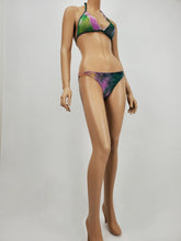 Load image into Gallery viewer, Tie-Dye Halter Bikini Swimsuit (Green/Pink/Yellow)
