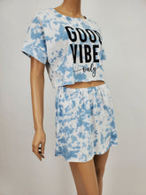 Load image into Gallery viewer, Loose Fit Tie-Dye 2 Piece Set (Blue/White)
