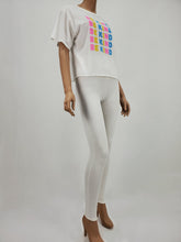 Load image into Gallery viewer, Loose Fit Raw Edge Short Sleeve Crop Top (White)
