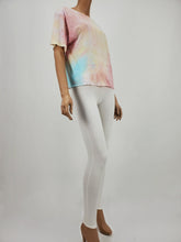 Load image into Gallery viewer, Raw Edge Tie dye Short Sleeve Top (Mauve/Yellow/Blue/Multi)
