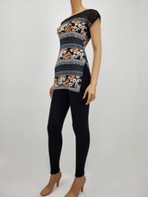 Load image into Gallery viewer, Dolman Sleeve Print with Mesh (Black Floral)
