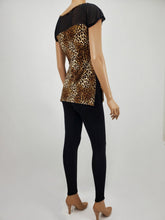 Load image into Gallery viewer, Dolman Sleeve Cheetah Top with Mesh (Brown)
