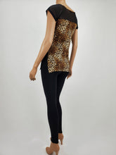 Load image into Gallery viewer, Dolman Sleeve Cheetah Top with Mesh (Brown)
