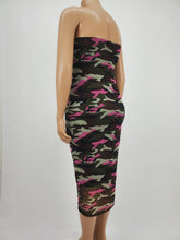 Load image into Gallery viewer, Bodycon Mesh Tube Dress Plus Size (Black/Pink/Camouflage
