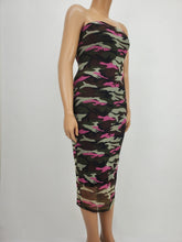 Load image into Gallery viewer, Bodycon Mesh Tube Dress Plus Size (Black/Pink/Camouflage
