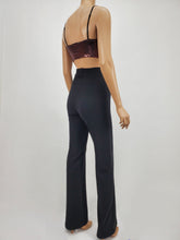 Load image into Gallery viewer, Metallic Crop Tank Top with Adjustable Elastic Strap (Pink/Black)
