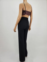 Load image into Gallery viewer, Metallic Crop Tank Top with Adjustable Elastic Strap (Pink/Black)
