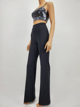 Load image into Gallery viewer, Metallic Crop Tank Top with Adjustable Elastic Strap (Black Silver)
