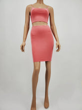 Load image into Gallery viewer, Spaghetti Strap Crop Top and Skirt Set (Mauve)

