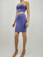 Load image into Gallery viewer, Spaghetti Strap Crop Top and Skirt Set (Lavender)
