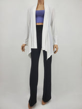 Load image into Gallery viewer, Asymmetrical Hem Long Sleeve Open Cardigan with Back Elastic Shirring  (Plus)
