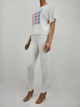 Load image into Gallery viewer, Loose Fit Raw Edge Short Sleeve Crop Top (White)
